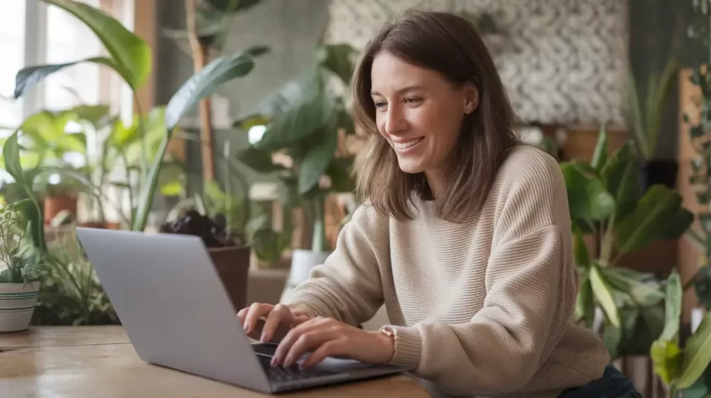 Asmuo planuoja atostogas ir internete ieško informacijos apie paskolą kelionei.